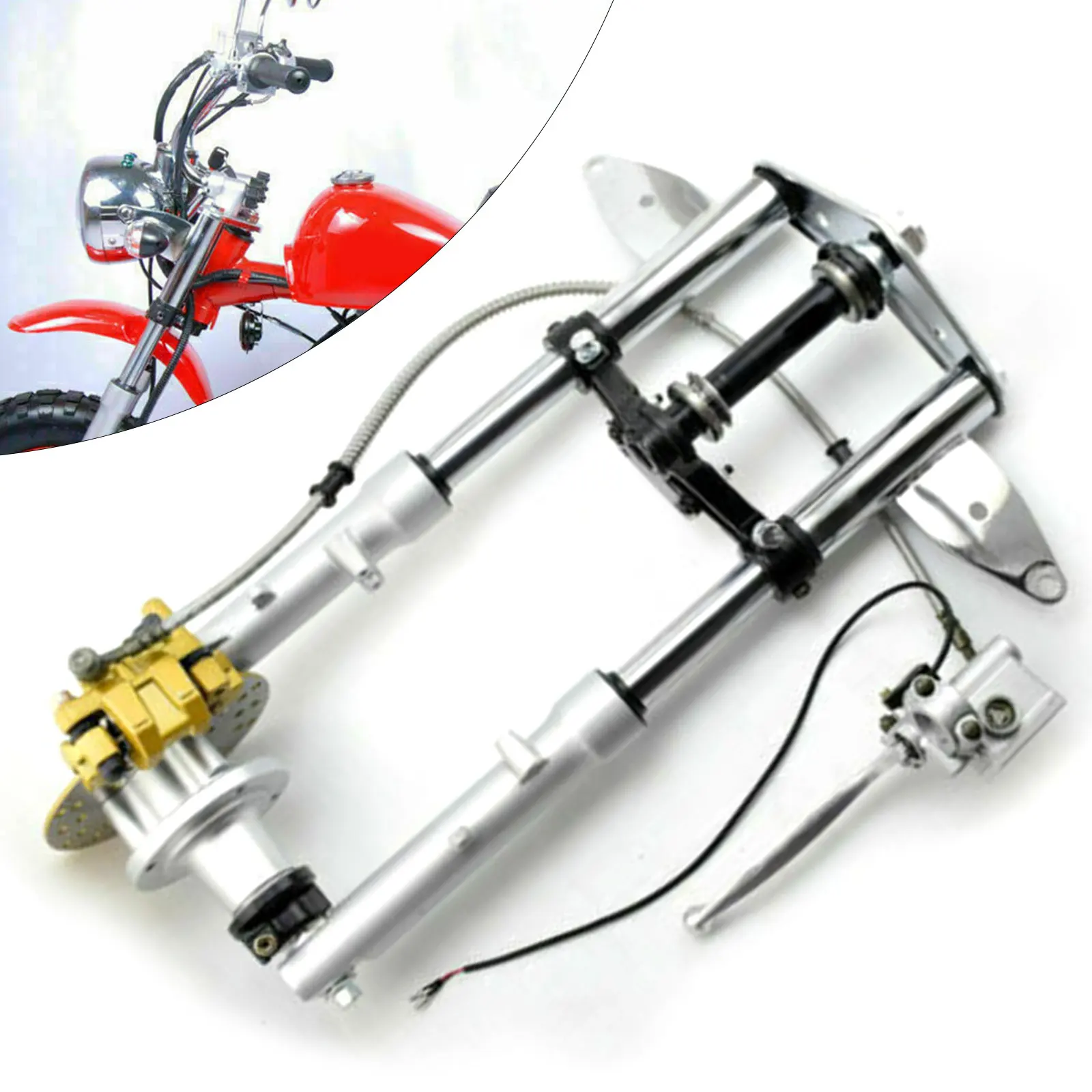 Motorcycle Front Fork & Brake Caliper Disc Assembly for Honda Monkey Bike Z50