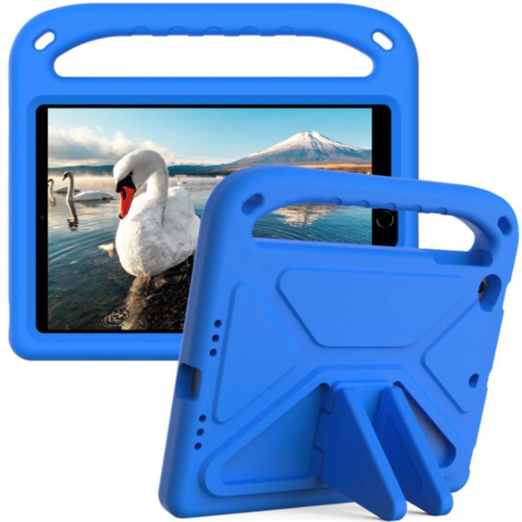 For iPad Mini 1/2/3/4/5/6 7.9 Inch Child Shockproof Lightweight Portable Handle Bracket Protective Cover Blue