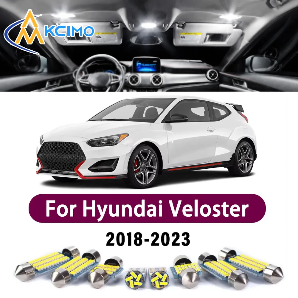 High Lumen CANBUS Error Free LED Interior Light Kit For Hyundai Veloster JS 2018-2023 Map Trunk Reading Dome Lamp Bulbs Set