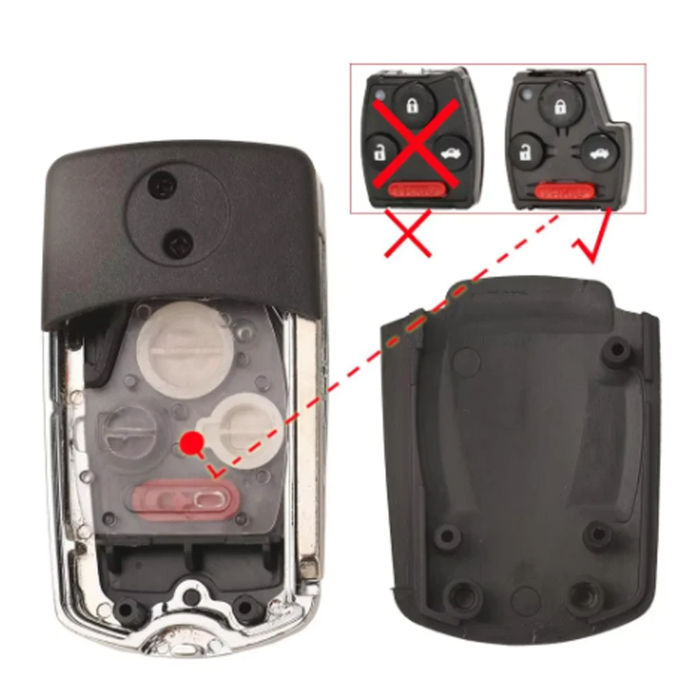 jingyuqin 2/3 Buttons For Honda Accord Crv Civic Odyssey Pilot Replacement Modified Flip Folding Remote Car Key Shell Case FOB