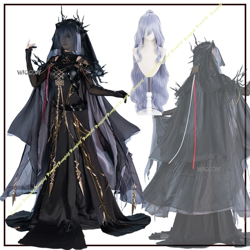 

Костюмы для косплея Arknights Laqeramaline Duqa Convalliss, платье для девочек, парики, черный крутой вечерние сценический костюм, женский костюм на Рождество, Хэллоуин