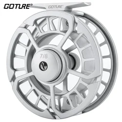 Goture 3/4 5/6 7/8 9/10 WT Fly Fishing Reel CNC Machined Metal Classical Aluminum Professional Fly Fishing Wheel Silver 2+1BB