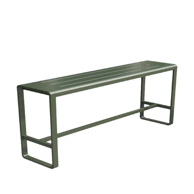 Outdoor bar table and chair set Outdoor open-air strip bar table Milk tea shop Wrought iron bar high chair Simple