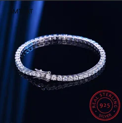 3Mm 4Mm Moissanite Tennis Armband Full Diamond Gra 925 Verzilverd 18K Bruiloft Sieraden Armbanden Voor Vrouwen Man