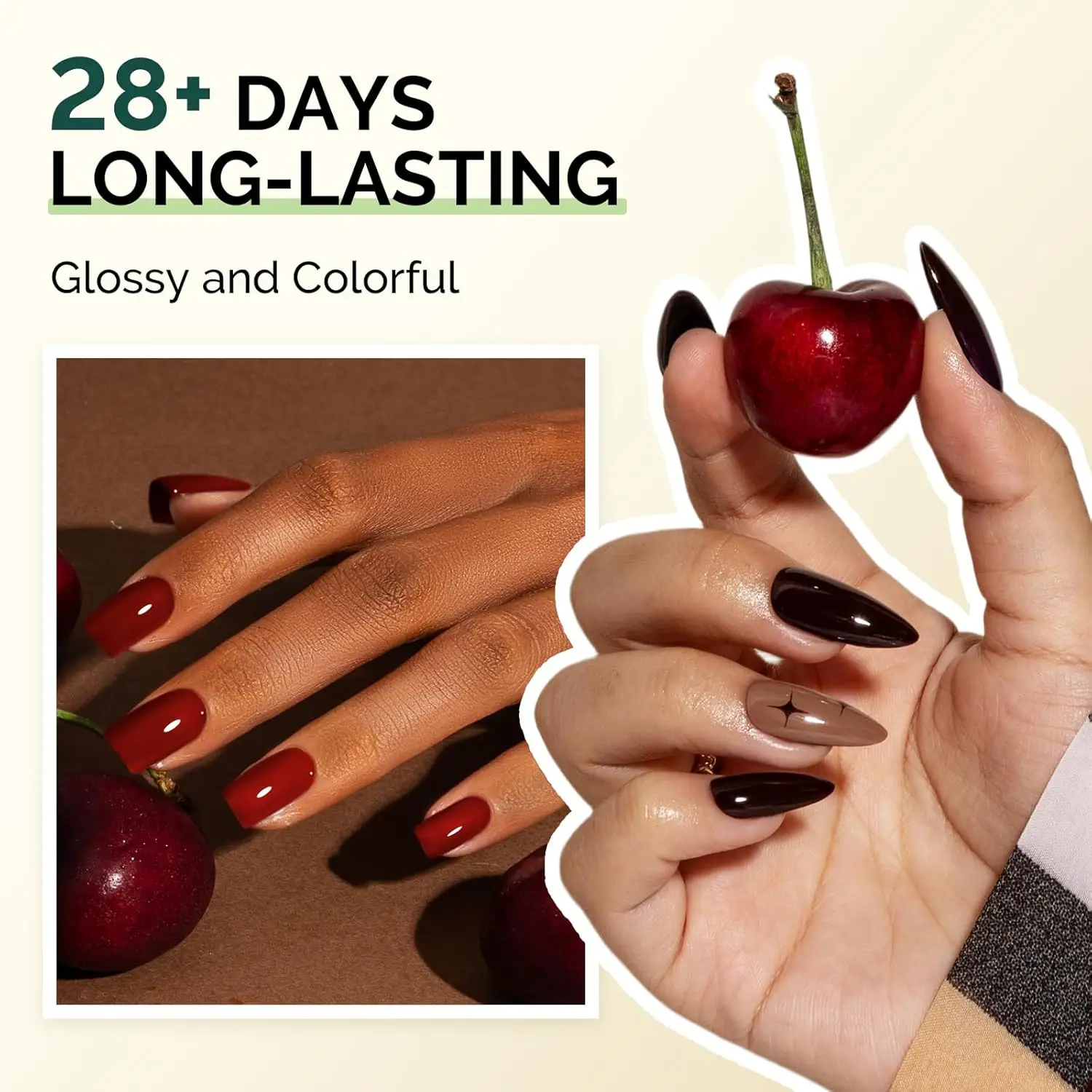 Cordless UV LED Nail Kit with Smart Sensor Lamp, Plant-Based Gel Polish & No Wipe Top Coat - Perfect Gift for Women