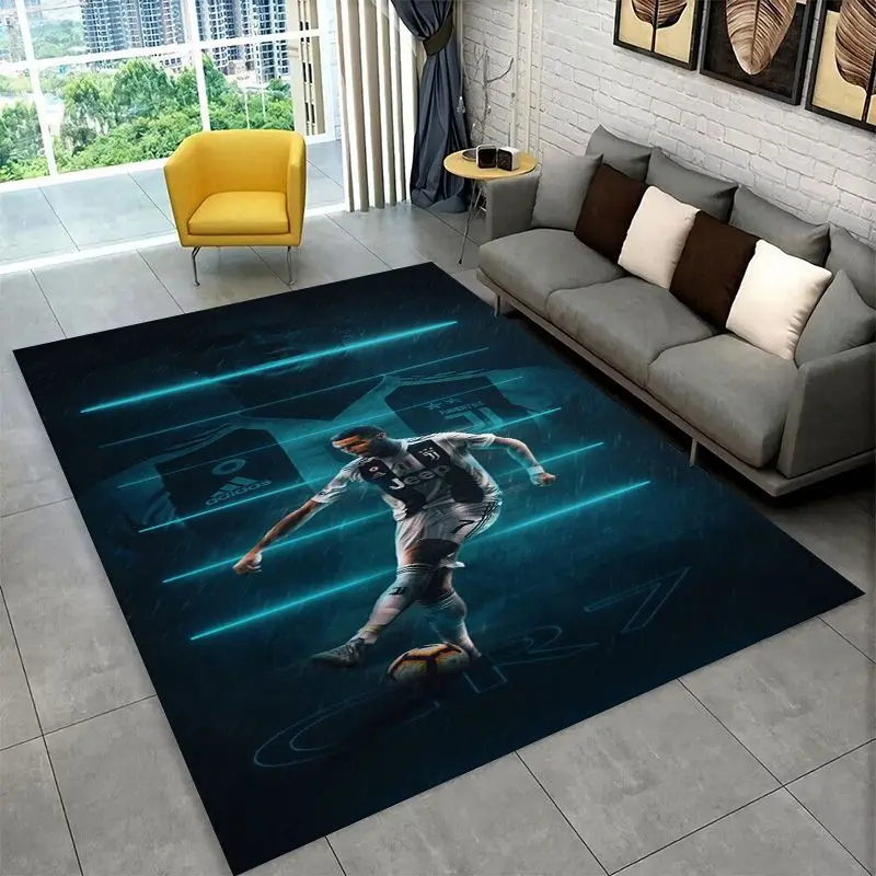 Football Star Goat R-Ronaldo CR7 Non-Slip Area Rug for Living Room,Bedroom,Playroom,Carpet Floor Mat Home Decor Rug  Room