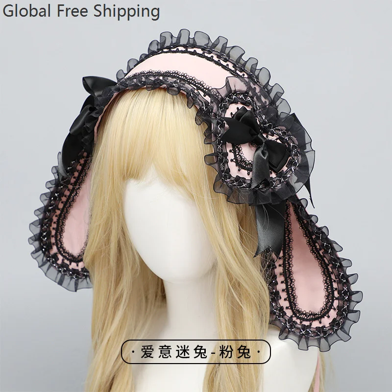 لطيف الأرنب القوس Kawaii لوليتا عقال فتاة عقال الموضة تأثيري لطيف أغطية الرأس لعب الأدوار لوب الأذن الأرنب اكسسوارات 2026 #3