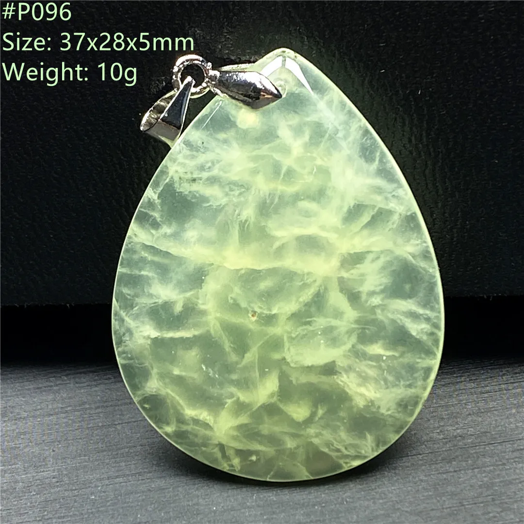 

Genuine Natural Prehnite Pendant Jewelry For Women Lady Man Healing Crystal Luck Gift Gemstone Wealth Silver Beads Stone AAAAA