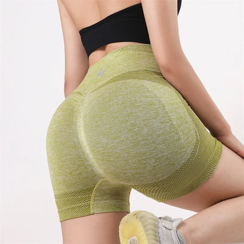 Sexy Elastic High Waist Buttock Lifting Women Fitness Shorts Quick Drying Breathable Push Up Gym Yoga Shorts Leggings Sweat Pant