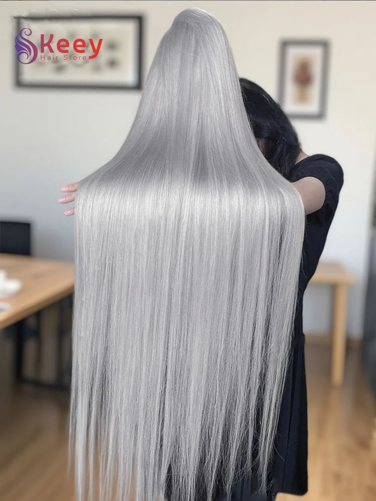 30-дюймовый серебристо-серый прямой парик из натуральных волос 13x4 с кружевной фронтальной частью, цветные парики из человеческих волос Hd, прозрачный кружевной фронтальный парик для женщин