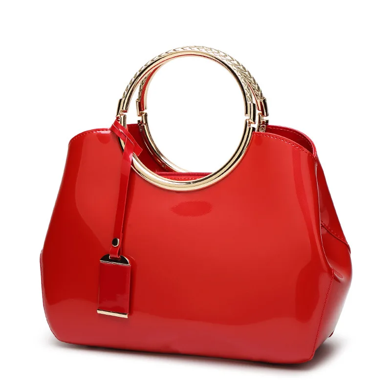 Women\'s Bags Patent Leather Handbags Bridal Wedding Tote Women Shoulder Messenger Bag Stereotyped purses bolsa de mujer sac bags