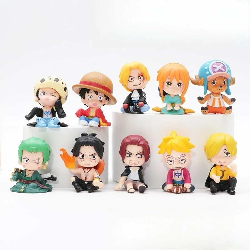 HOT NEW One Piece Figures Set Luffy Law Sabo Zoro Sanji Nami Chopper Marco Ace Roger Action Figurine Model Doll Toys Gift view 3