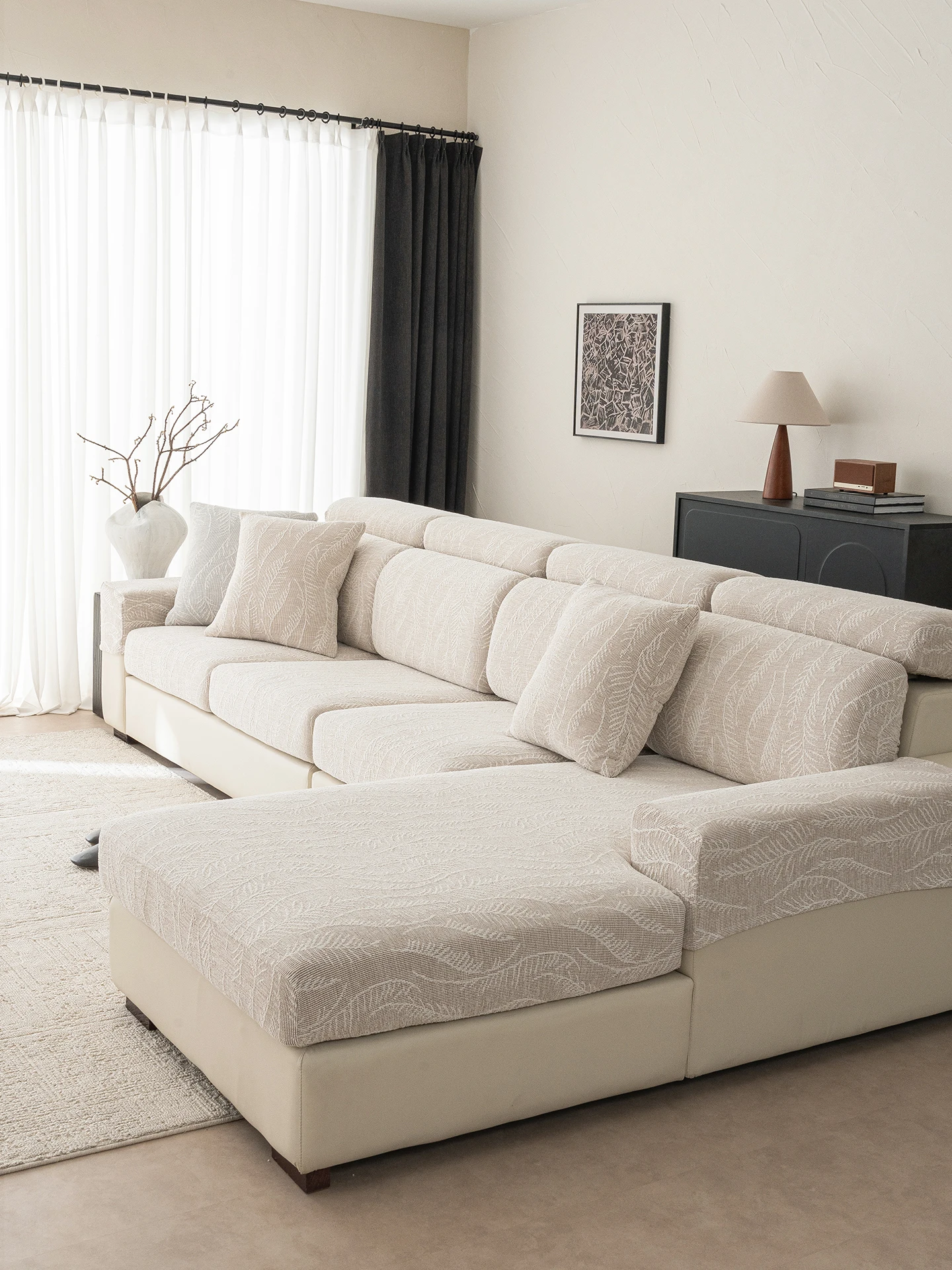 

Новый чехол для дивана из снежного велюра 2026 года, полностью закрывающий, для прямого дивана Fengzi, универсальный, всесезонный, пылезащитный