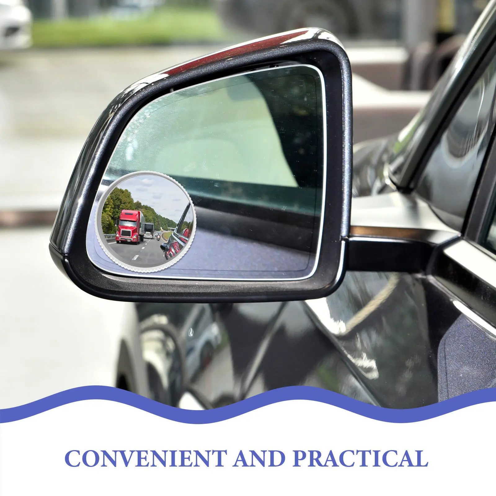 1Pair Wide Angle Blind Spot Mirror For Night Driving Taxi Driver Car Rearview Auxiliary Suction Cup Convex Adjustable