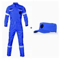 Blue shirt pants hat