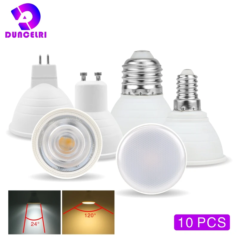 10PCS/LOT LED Bulb MR16 GU10 GU5.3 E27 E14 Lampada Led 6W AC 220V-240V 24/120 degree Bombillas LED Lamp Spotlight Spot Light