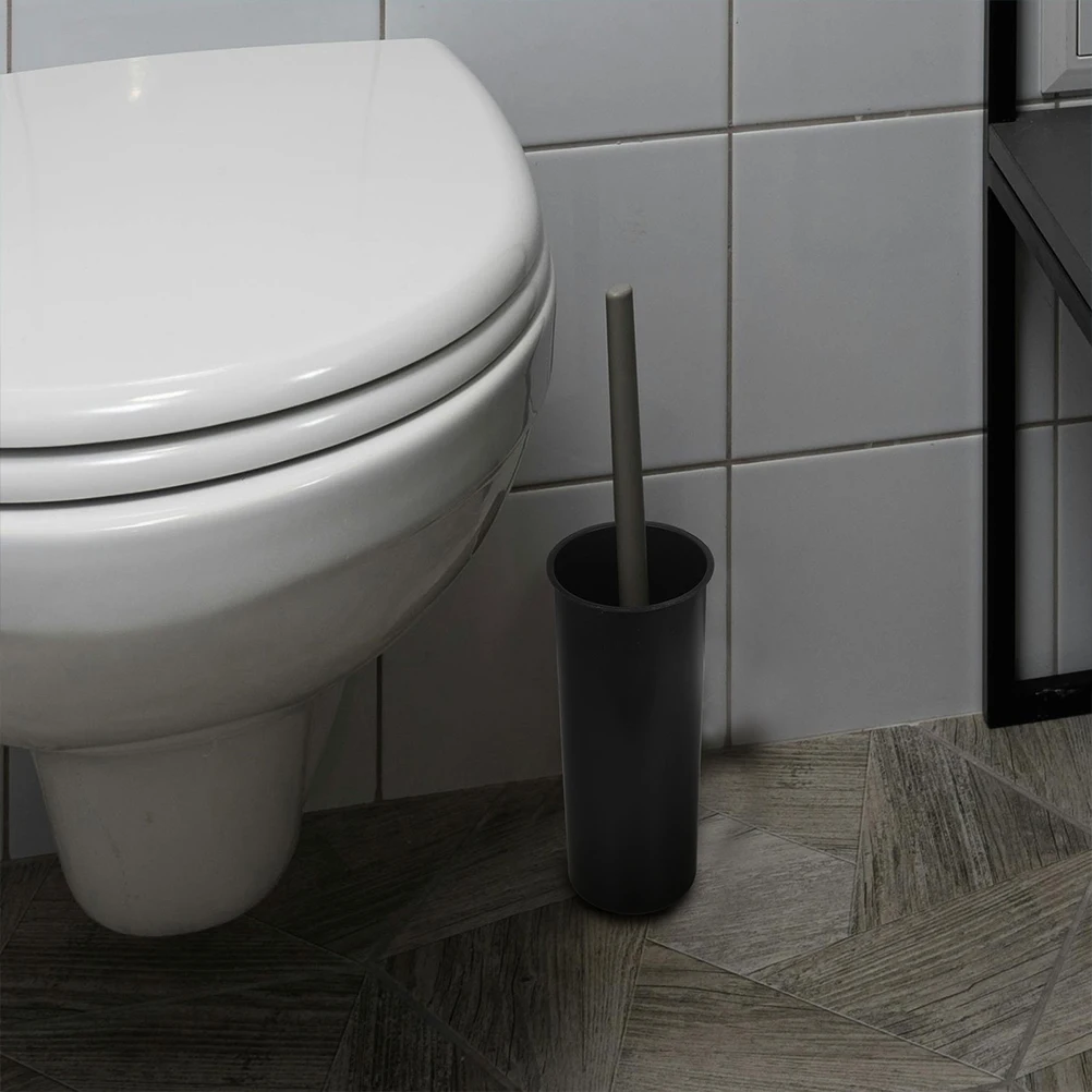 

1pc Cup Round Plastic Holder Black Bathroom Cleaning Tool Container Household Supplies Toilet HOLDER Plastic Cup Base Toilet