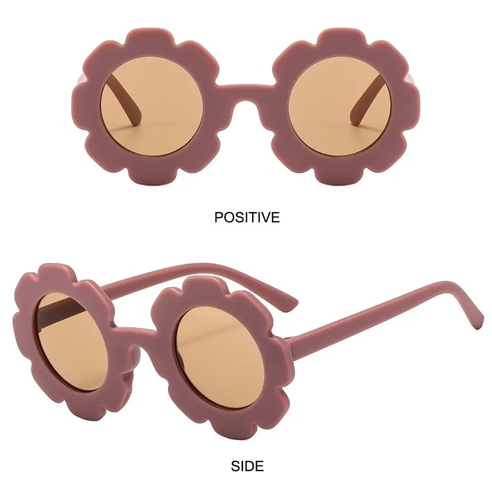 Colorful Kids Sunflower Sunglasses Vintage Round Frame Sun Protection Eyewear Shades for Girls