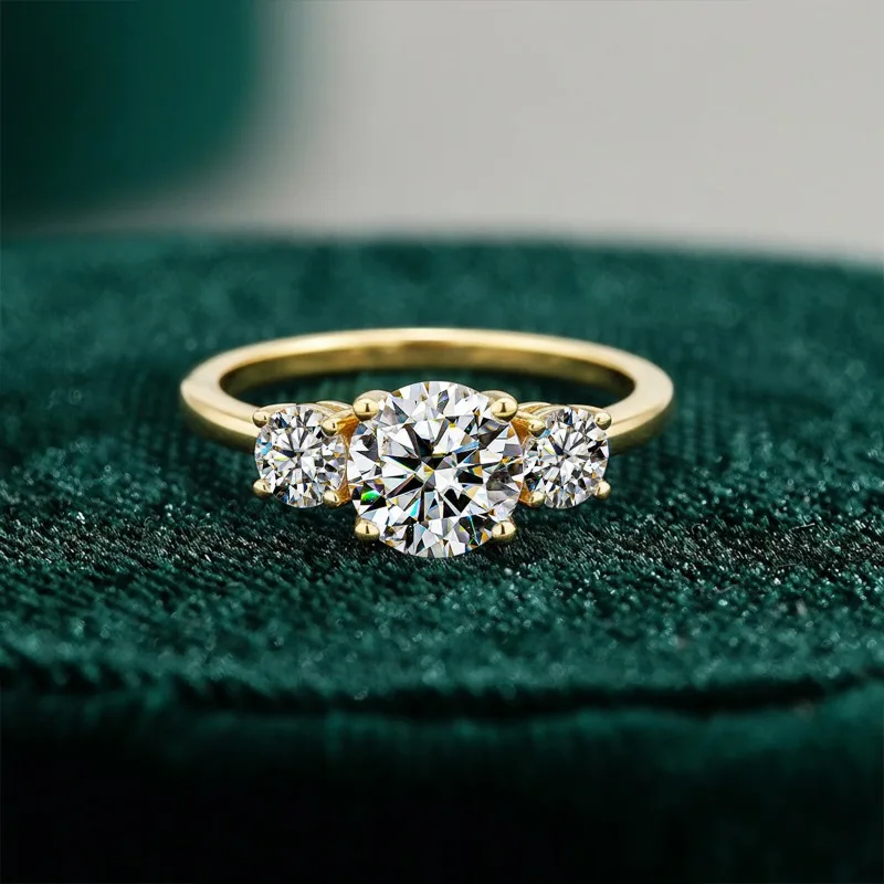 

KNB 1.6ct Real Moissanite Diamond Round Ring for Women 925 Sterling Silver Anniversary High Quality Fine Luxury Fine Jewelry