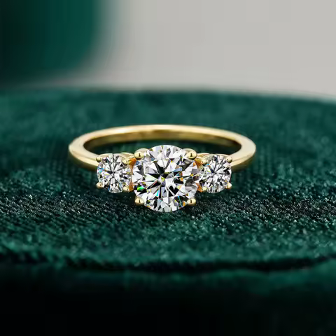 KNB 1.6ct Real Moissanite Diamond Round Ring for Women 925 Sterling Silver Anniversary High Quality Fine Luxury Fine Jewelry