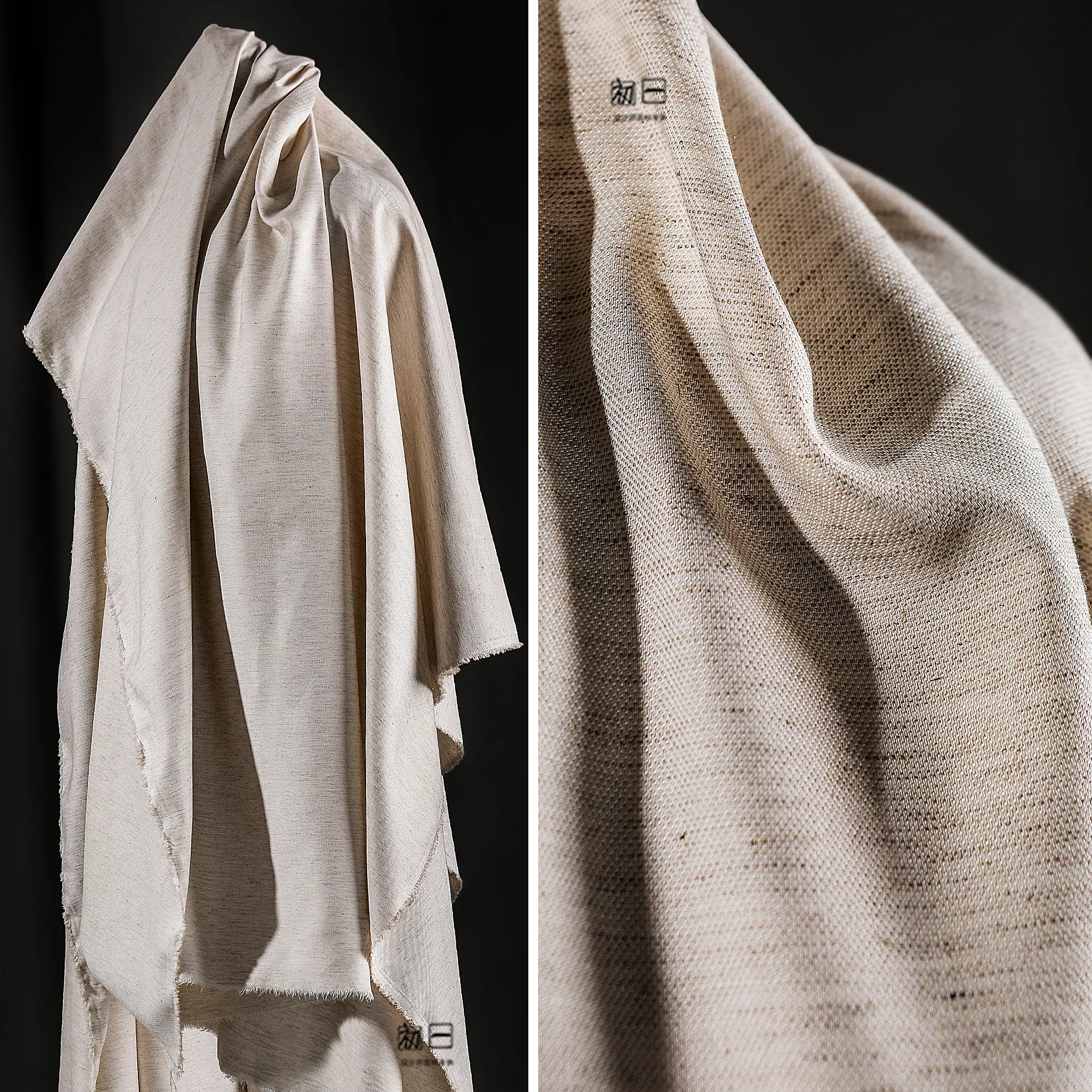 Linen Color Ice Silk Twill Linen Fabric Clothing Designer Linen Cotton Fabric Artistic Retro Scarf Coat Cloth