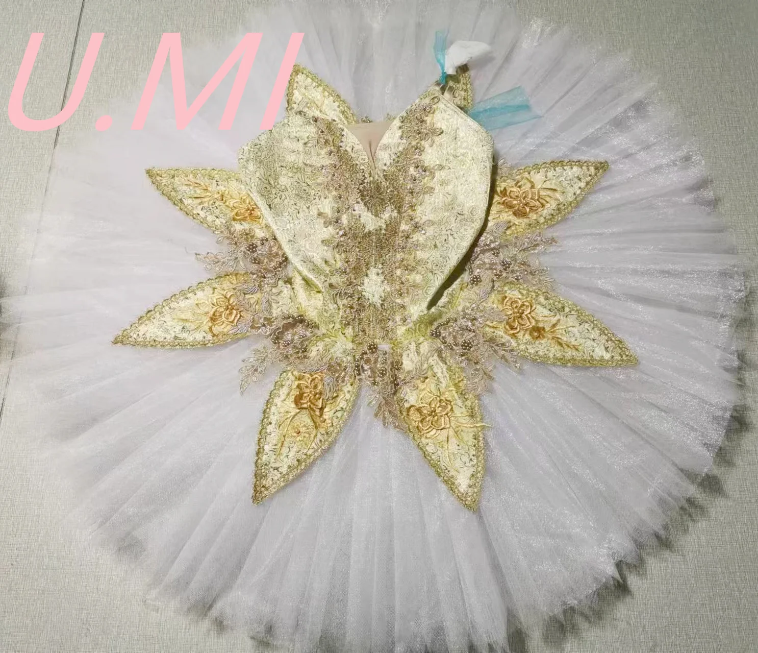 Robe de performance classique pour enfants et adultes, 10 couches de fil, version professionnelle, bouton ouvert, ballet argenté, fée, fils, variation