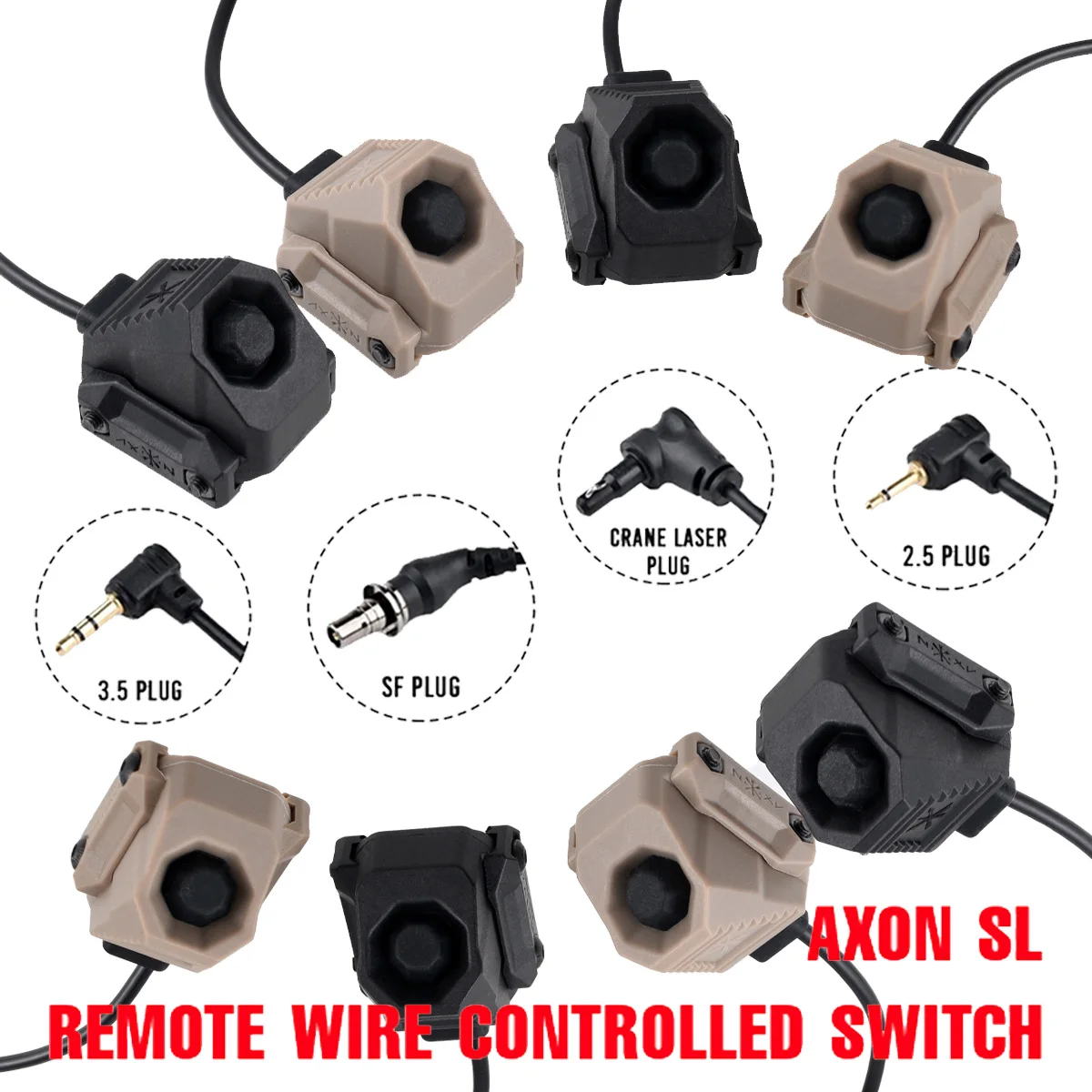 

AXON UNITY Tactical Remote Pressure Switch Modbutton Surefire M300 M600 2.5 3.5 SF Crane Plug Fit 20mm Rail NGAL PEQ 15 Laser