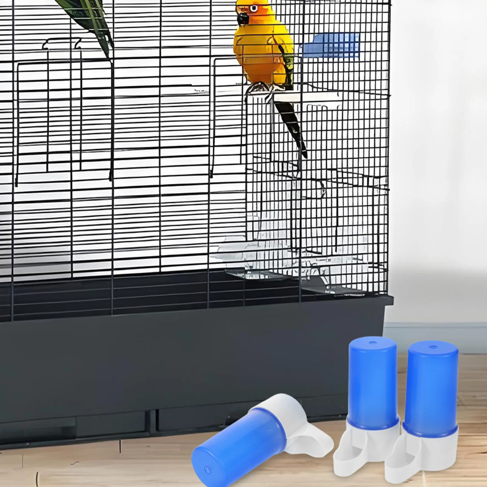 

3Pcs Automatic Bird Feeder - Space-Saving Water Dispenser for Cockatiel Parakeet Cage Pet Birds Hydration Solution