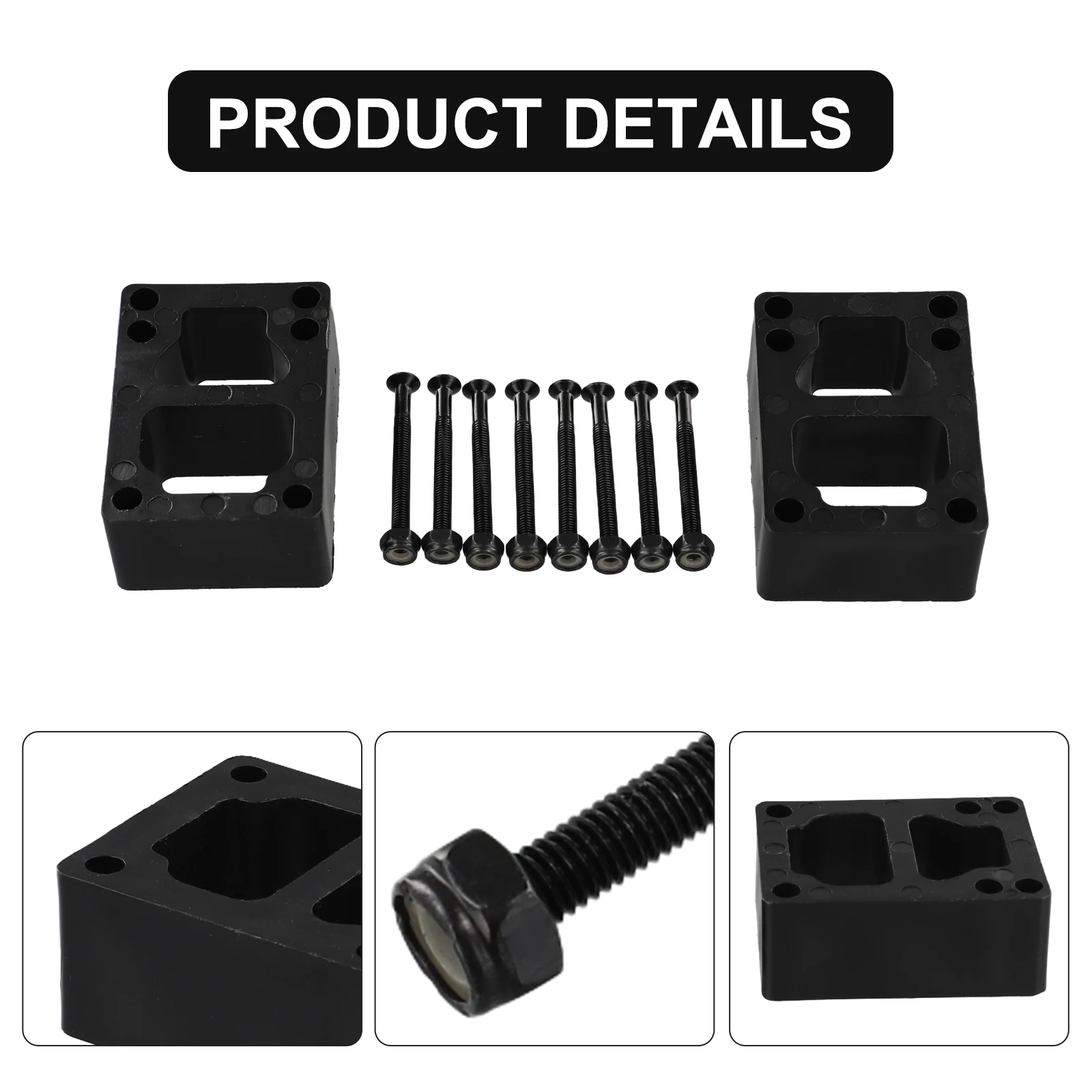Parti di skateboard per esterni Cuscinetti per montanti per longboard a doppio bilanciere 10 pezzi/set Accessori per bulloni da 53 mm Chiodo per ponte nero