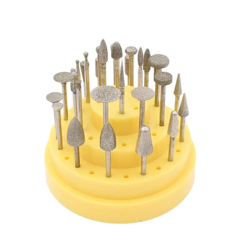 Dental Silicone Rubber Rotary Tungsten Steel Polishing Burs Drill 2.35mm Shank Nail Drill Bit Cutter Set Rotary Tool Set