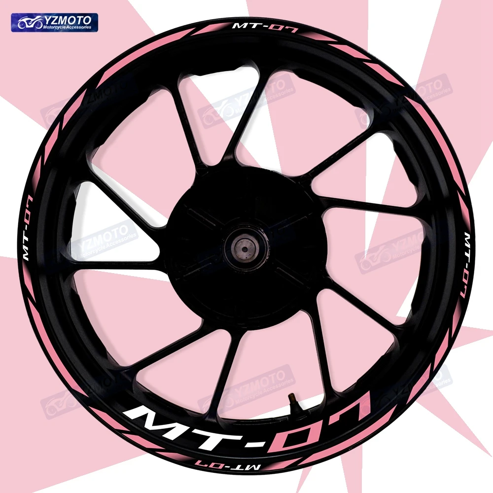 

For MT-07 MT07 MT 07 Motorcycle 17 Inch Front Rear Wheel Sticker Decal Waterproof Reflective Decorative Hub Stripe Rim Stickers