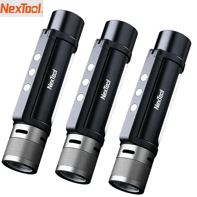 Smart NEXTOOL 6-in-1 1000lm Dual-light Zoomable Alarm Flashlight USB-C Rechargeable Mobile Power Bank Magnetic Camping Work