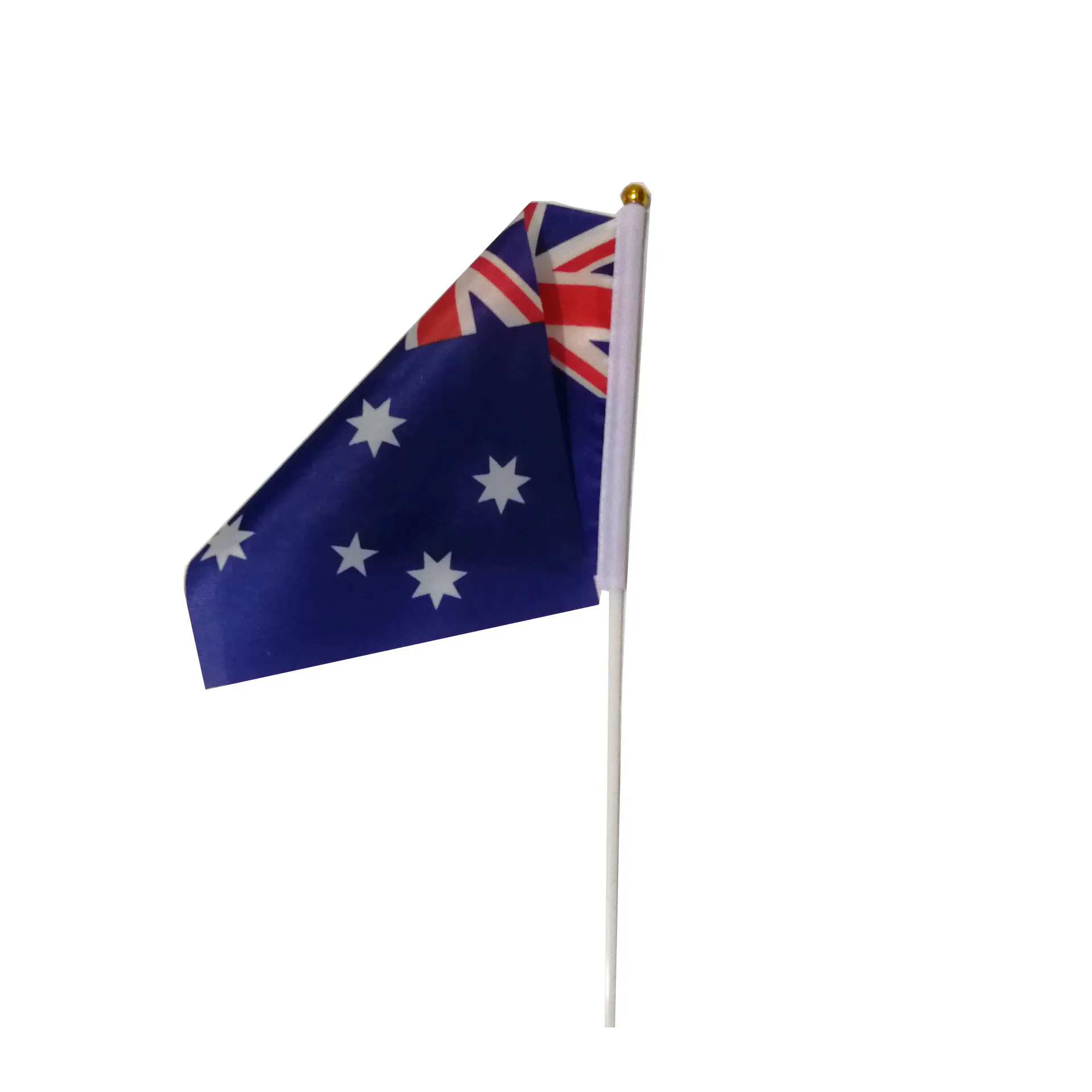 14x21cm Australia flag with 30cm Plastic Flagpole Polyester Australia Hand Waving Flag for Events decoration