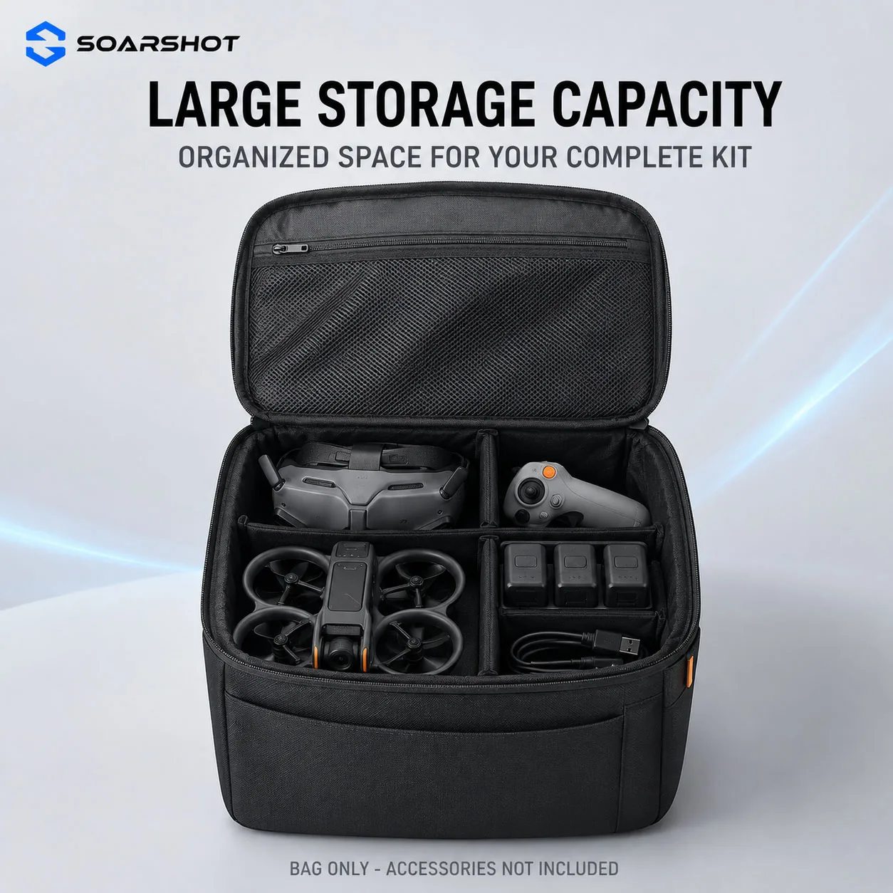 SOARSHOT Carrying Case for DJI Avata 2 Goggles 3 Portable Crossbody Shoulder Bag Drone Accessories Travel Storage