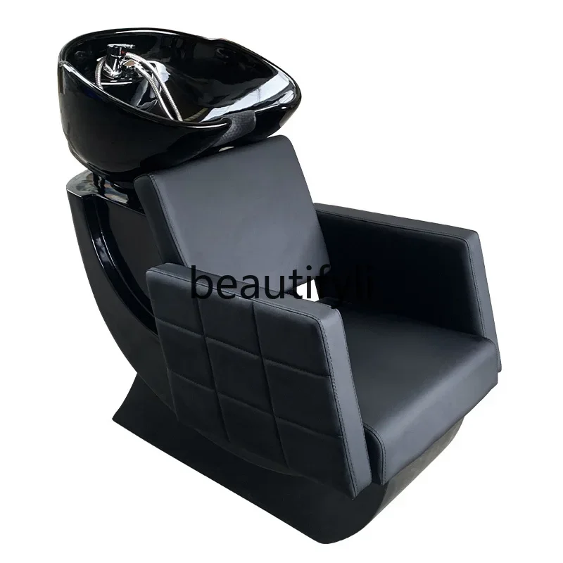 

Shampoo flush bed Ceramic basin Hair salon Special hair salon European style antique hair salon bed