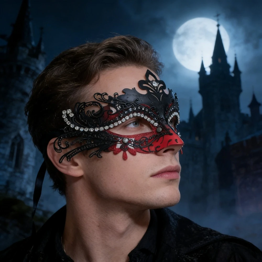 Masque de fête de luxe de Venise, masque de carnaval en métal sexuel, masque papillon en fer forgé incrusté de diamants pour hommes et femmes