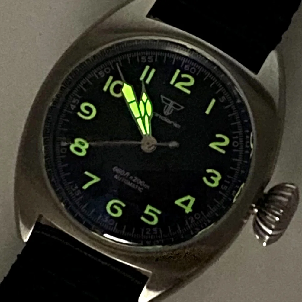 20ATM Diver Tandorio 36mm Small Military Japan NH35A PT5000 Automatic Brushed Men Watch Double Domed AR Sapphire Glass Luminous