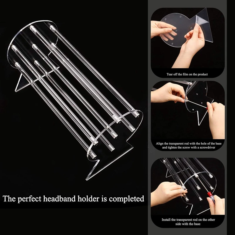 منظم حامل عصابة الرأس من الأكريليك الشفاف لعصابة الرأس للفتيات المراهقات والنساء هدايا مثالية