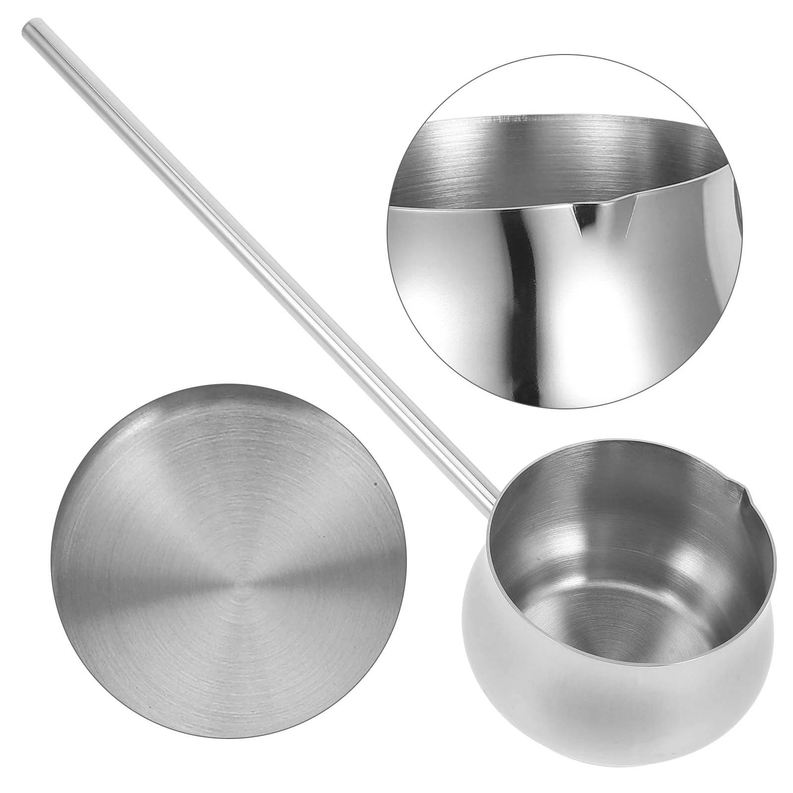 

Stainless Steel Mini Long Handle Hot Oil Pot Compact Small Sauce Pan Butter Warmer Coffee Boiler Cooking Heating