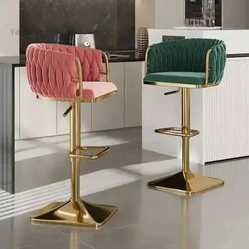 

Высокий стул для бара/кафе с эргономичной спинкой, регулируемый по высоте, для дома и офиса