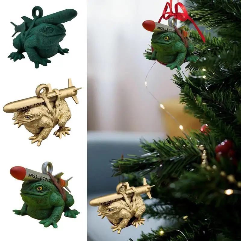 Christmas Toad Ornament Missile Toad Tabletop Ornament Christmas Ornament Painted Ugly Joke Christmas Supplies Holiday Ornaments