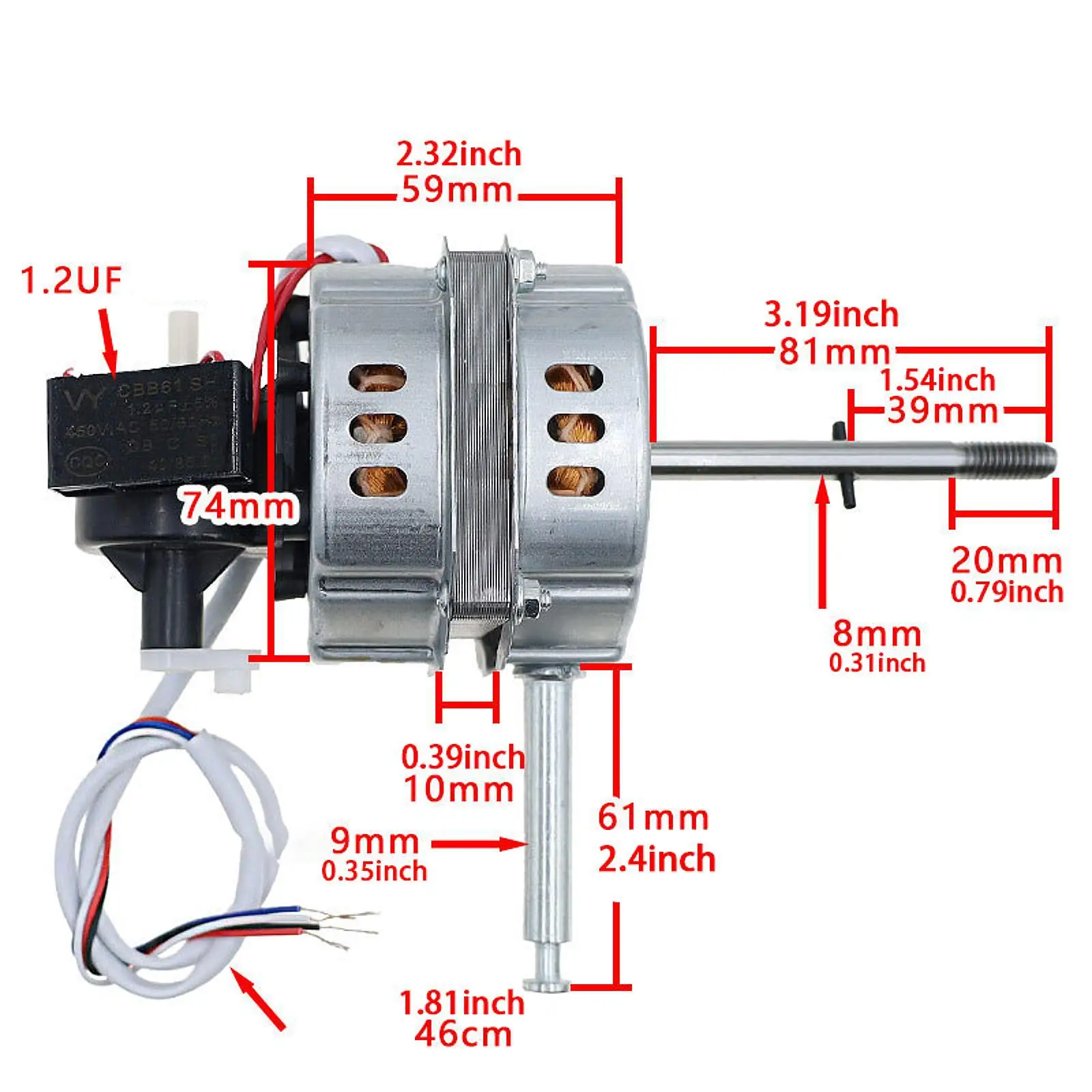 Electric Fan Motor Upgrade Part 50W Replacement Starter for 10 -12 inch Oscillating Fans