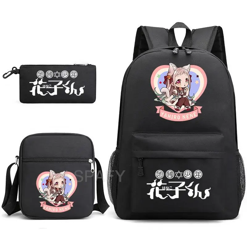 3pcs Toilet-bound Jibaku Shounen Hanako Kun Backpack College Backpack Trendy Lady Laptop Mochilas Book Travel Student SchoolBags