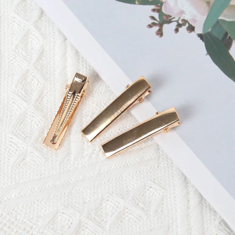 50 Uds. Pinzas de Metal para el cabello, horquillas planas de pico de pato de hierro para joyería DIY, horquillas para el cabello, Clip de corbata para mujer, accesorios de herramientas de estilo de cabello