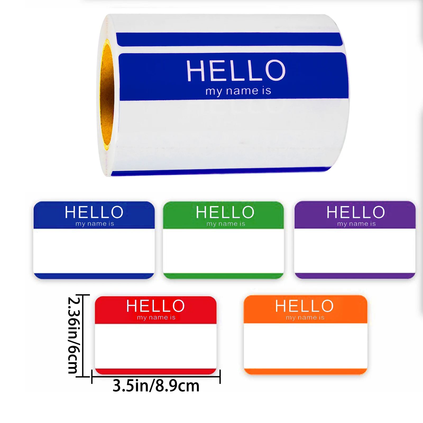 200Pcs/2.36In*3.5In Colorful Name Tags Stickers Blank Stickers for Writing DIY Name Stickers Classification Name Tags Classification Storage Handwritten Name Tags Office Label Stickers Name Tag