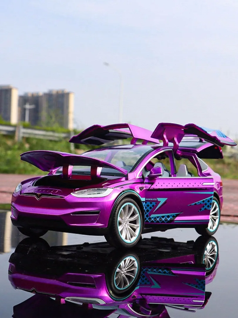 

New Energy Car Tesla Model X SUV Simulation Exquisite Diecasts & Toy Vehicles MINIAUTO 1:24 Alloy Collection Model Kids' Gifts