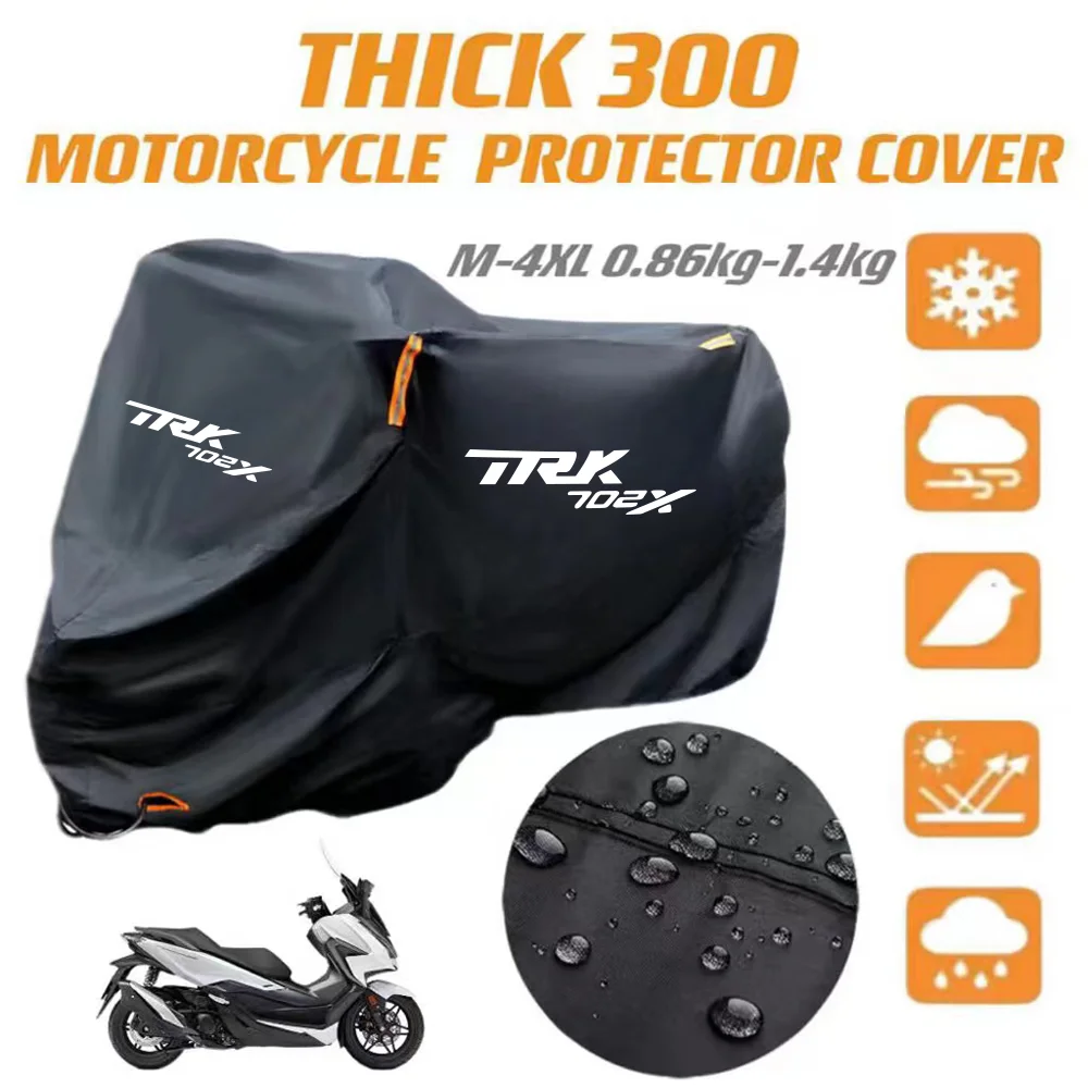 For Benelli TRK 702 TRK 702X TRK702 TRK702X Thick 300D Silver Coated Windproof Motorcycle Protector Cover