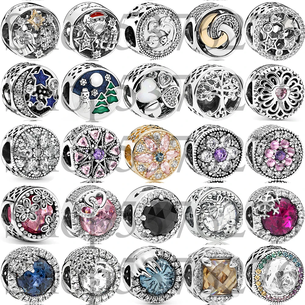 925 Sterling Silver Bead Celestial Wonders Christmas Joy Family Roots Charm Fit Fashion Women Bracelet Bangle Gift DIY Jewelry