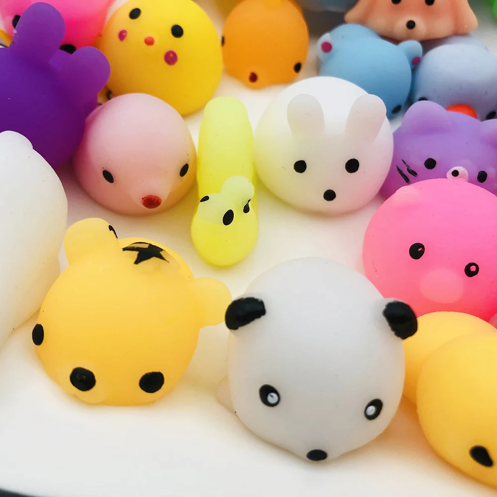 Silicone World 10PCS Soft Glue Stress Relief Toys Cute Animal Finger Pinching Joy Pressing Release Decompression Toy Party Gifts