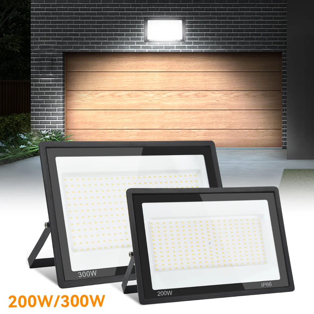 

High Brightness LED Floodlight 200W 300W IP66 Waterproof Spotlight Strong Light for Wall Garden Patio Street Outdoor Lighting